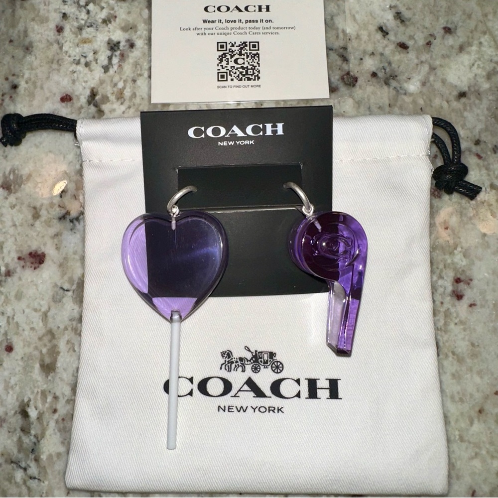 COACH Heart Lollipop Earrings - Picture 4 of 8